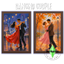 Dancing couple oil painting logo
