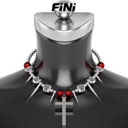 [finistudio]Cross-punk metal necklace logo