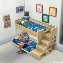 Toddler Bunk Bed By PandaSamaSims4 | Chinese Translation logo