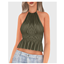 Ruched Backless Halter Top logo