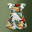 Infant - Floral ruffle sleeve dress with garden charm logo
