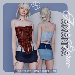 Amanda strapless top logo