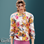 Adult - Floral button shirt with bold rose print logo