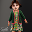 Toddler - Floral dress with diamond cardigan and contrast trim logo