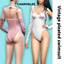 Vintage pleated swimsuit logo
