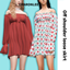 Off shoulder loose skirt logo