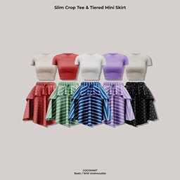 [cocomint] Slim Crop Tee&Tiered Mini Skirt project image