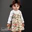 Toddler - Floral pinafore dress with pleated high neck blouse logo