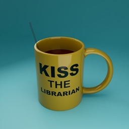 Kiss the librarian mug logo