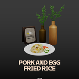 FinJingSims Food Pork and Egg Fried Rice / translation spanish by Monisims project image