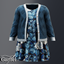 Infant - Floral dress with textured cardigan and contrast trim logo