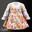 Infant - Rose print pinafore with high neck blouse logo