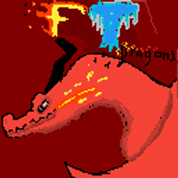 Fire and teeth logo