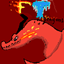 Fire and teeth logo