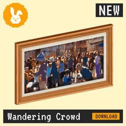 Raster Rabbit: Daily Drop - Wandering Crowd | RESTLESS ELEMENTS Genre Collection (3 New Paintings) logo