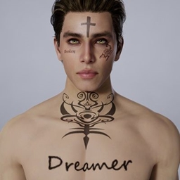 Male Face and Chest Tattoo project image