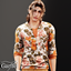 Adult - Layered rose print shirt with rolled sleeves logo