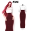 [finistudio]Shirt high-waisted long skirt set logo