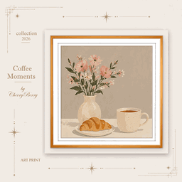 Coffee Moments in Pastel Colors | Wall art # I