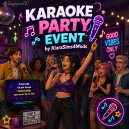 Karaoke Party Event by KiaraSims4Mods - Tradução PTBR