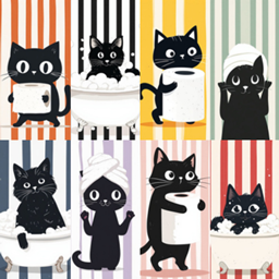 The Meow-gical Bathroom Set logo