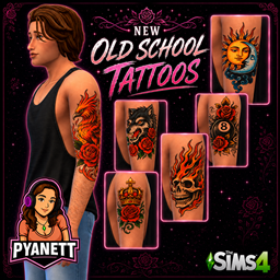 New old school tattoos By Pyanett logo