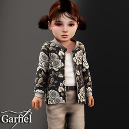 Toddler - Floral bomber jacket set with relaxed straight pants project image