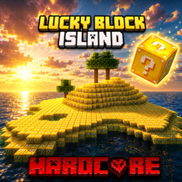 Hardcore Lucky block Island logo