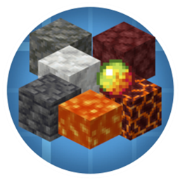 Create: lava n' stones; lava, tuff, calcite, deepslate, netherrack, magma block and cream automation logo
