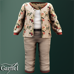 Infant - Floral zip jacket set with tapered ankle pants project image