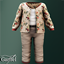Infant - Floral zip jacket set with tapered ankle pants logo