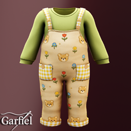 Infant - Bear print overalls with cheerful gingham pockets project image
