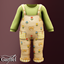 Infant - Bear print overalls with cheerful gingham pockets logo