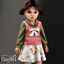 Toddler - Collared bow dress with soft floral skirt logo