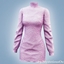 Embossed turtleneck mini dress logo
