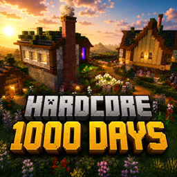 💀 1000 Days Hardcore Survival World logo