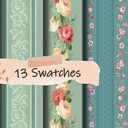 Vintage Love Wallpaper Teal Roses project image