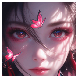 Animated Menu - Fantasy Girl crimson Butterfly logo