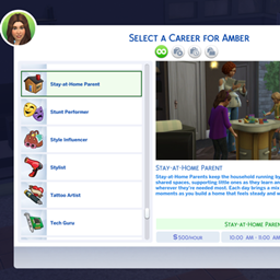 Career: Stay at home Parent by KiaraSims4Mods | Traducido al español (traducción no mecánica) logo