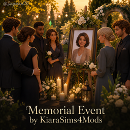 Memorial Event by KiaraSims4Mods - Tradução PTBR