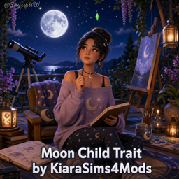 Moon Child Trait by KiaraSims4Mods - Tradução PTBR