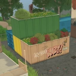 Container with stuff logo