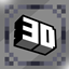 White 3D Outline logo