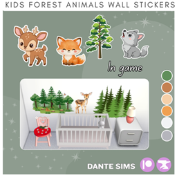 Kids forest animals wall stickers project image