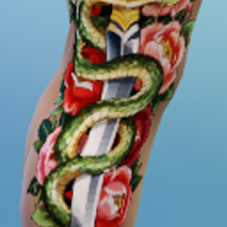 Dagger and snake tattoo logo