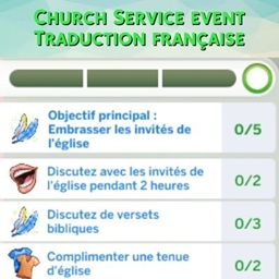 Mod Church service event créé par Kiara  - Trad FR