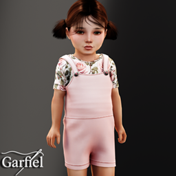 Toddler - Short overall set with floral print top project image