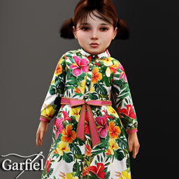 Toddler - Tropical floral coat dress with bright waist bow project image