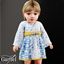 Infant - Kimono style dress with sash and cloud print logo