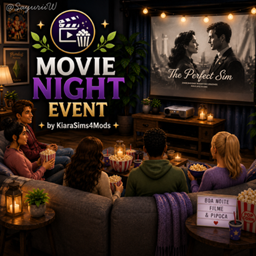 Movie Night Event by KiaraSims4Mods - Tradução PTBR